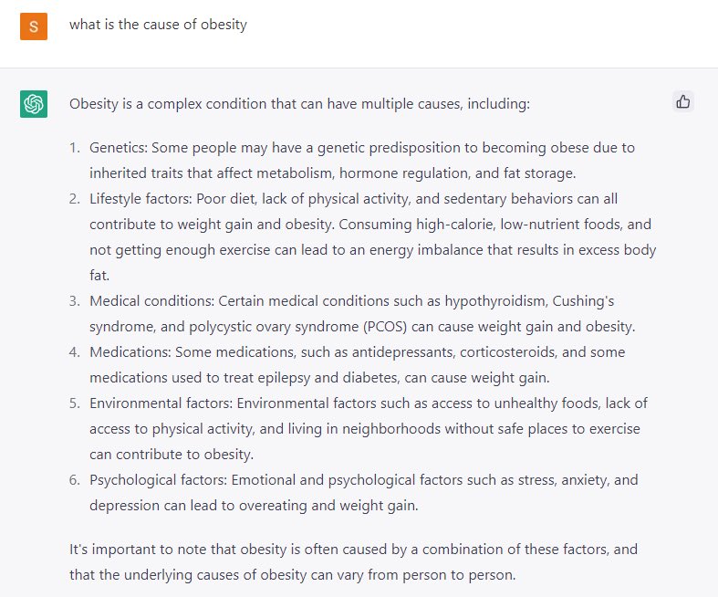 DrYusop's tweet photo. Impressive that ChatGPT AI understands more about the nuance of obesity care than most medical professionals I know 😅 https://t.co/yMeQDkU2cz