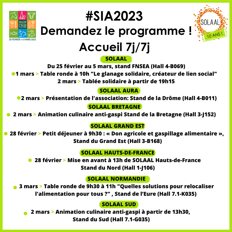 [SAVE THE DATES] Retrouvez-nous au <a href="/Salondelagri/">Salon International de l'Agriculture</a> dès demain et jusqu'au 5 mars pour des animations, conférences et rencontres autour du #DonAgricole ! #SIA2023