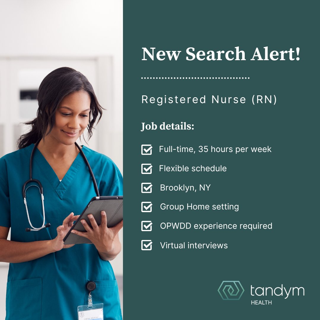 I'm #hiring Registered Nurses in Brooklyn NY! If you are interested please reach out directly to me at rebecca.guerrero@tandymgroup.com.

#registerednurse #registerednursejobs #rnjobs #RN #newyorkjobs #brooklyn #Brooklynjobs #nurses