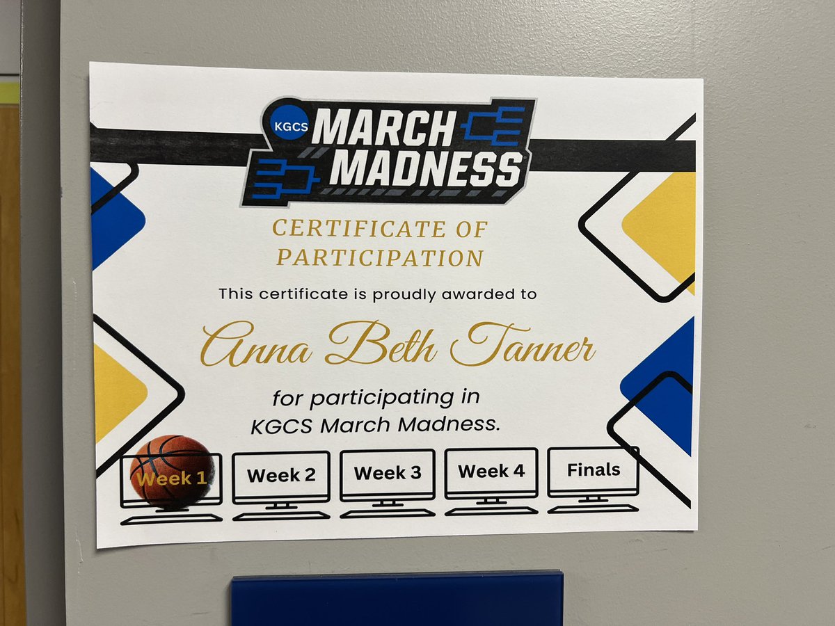 Hats off to Ms. Tanner for being the first one at KGMS to participate in our March Madness PD! <a href="/TannerTimeSci/">TannerTimeScience</a> <a href="/kgmsfoxes/">KGMS Foxes</a> <a href="/KGCSdivision1/">KGCS Division</a>