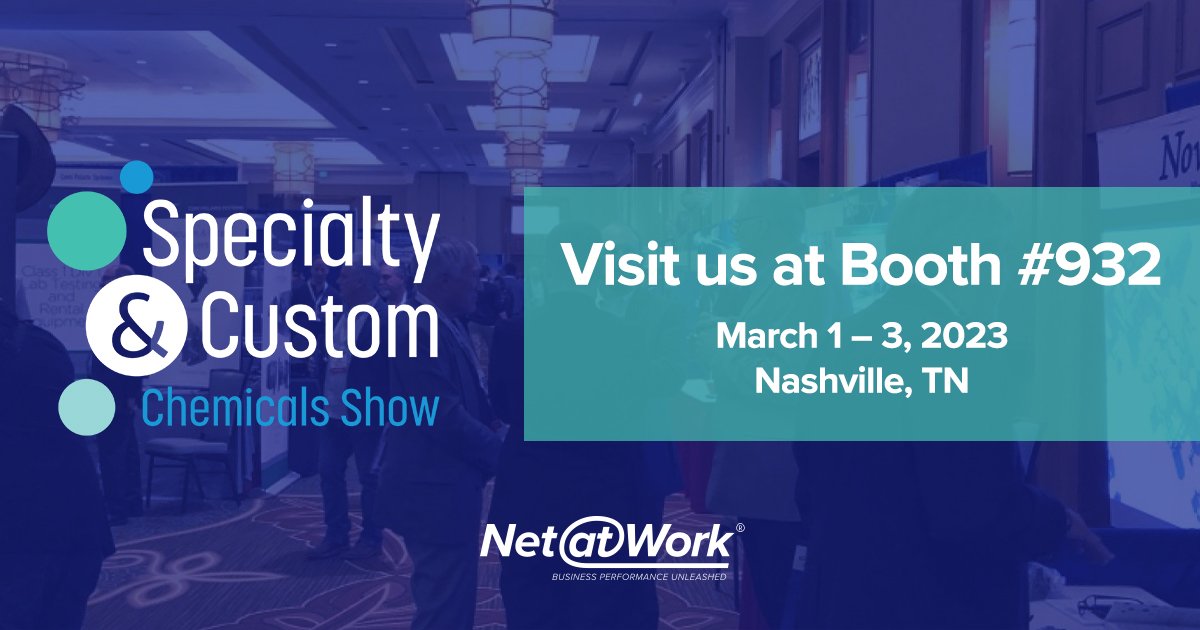 NetatWork_corp's tweet photo. Looking forward to seeing our friends again next week at the @socma #SpecialtyChemicals Show. Visit Booth# 932 & see how #NextGenTech is transforming #ChemicalManufacturing
#SOCMA #agrochemicals #chemicalindustry #nextgenerp #erp #digitaltransformation https://t.co/sSgGsYKfeV