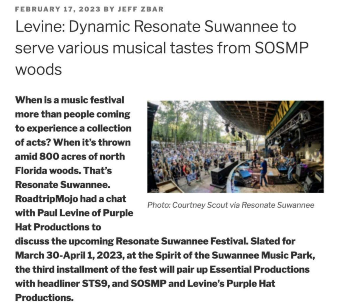 Thanks, <a href="/RoadTripMojo/">jeff zbar</a>! Great interview with our own, Paul Levine.

Link to article : tinyurl.com/RoadtripMojoBl…

#musicliveshere #FloridaFestival #music