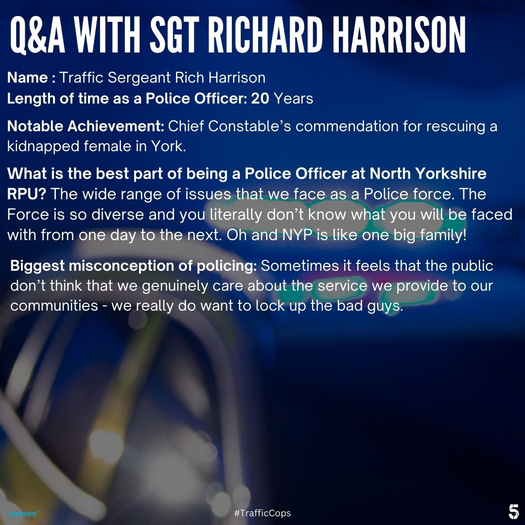 MentornMedia's tweet photo. We caught up with Sgt Richard Harrison who features in this series of #TrafficCops. 

#TrafficCops continues on Monday's at 8pm on @channel5_tv https://t.co/IafBSwQkZL