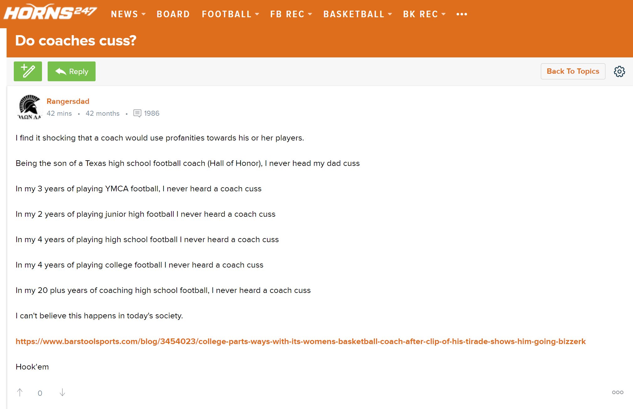 Message Board Geniuses on Twitter "Texas fan is shocked to discover