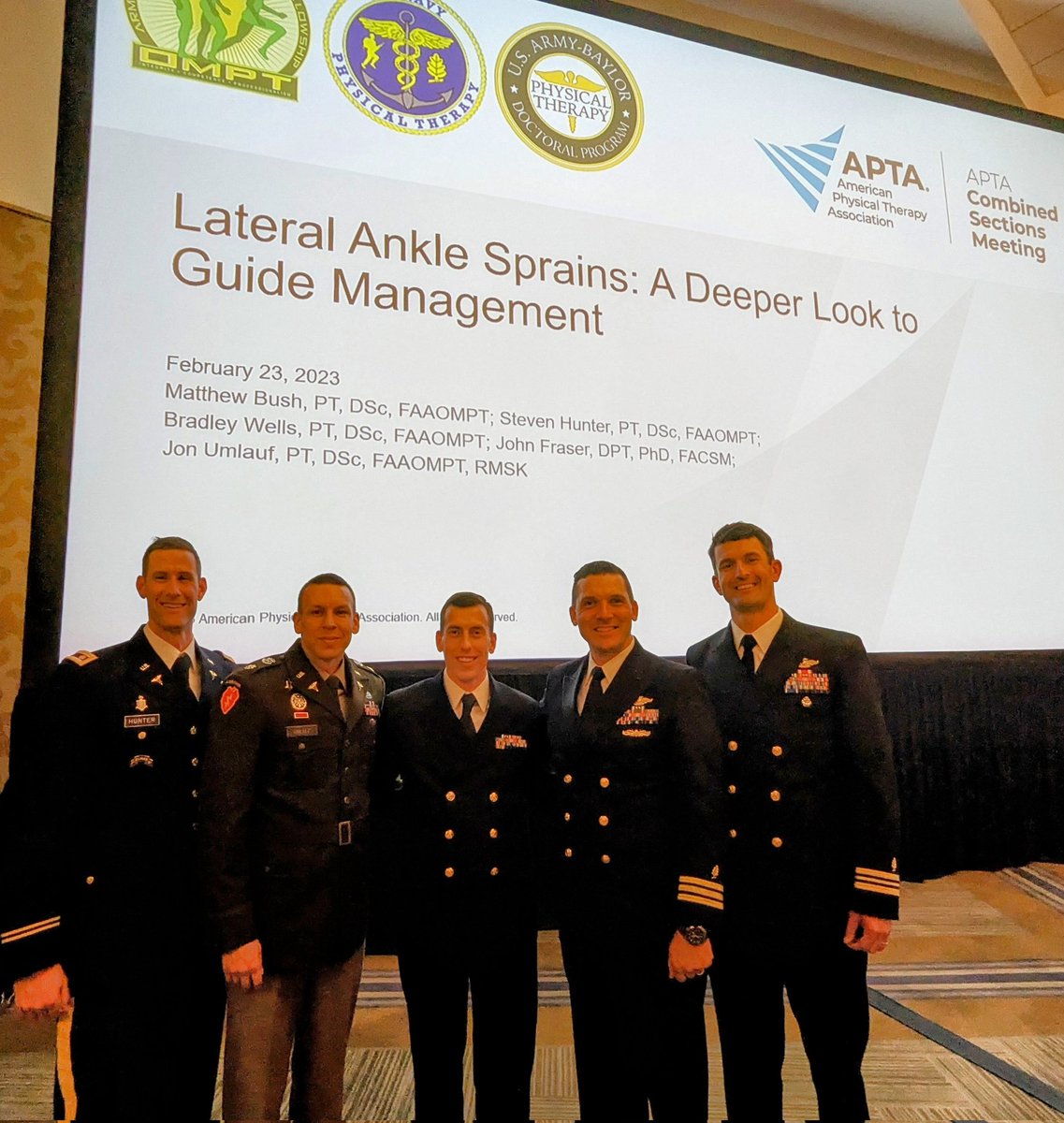 NavyPT's tweet image. It was a pleasure presenting the use of ultrasound imaging to inform #anklesprain management at #CSM2023 with my colleagues from the Navy and Arny. Thank you @FederalPT for sponsoring our talk. @Mb141426 @JonUmlauf