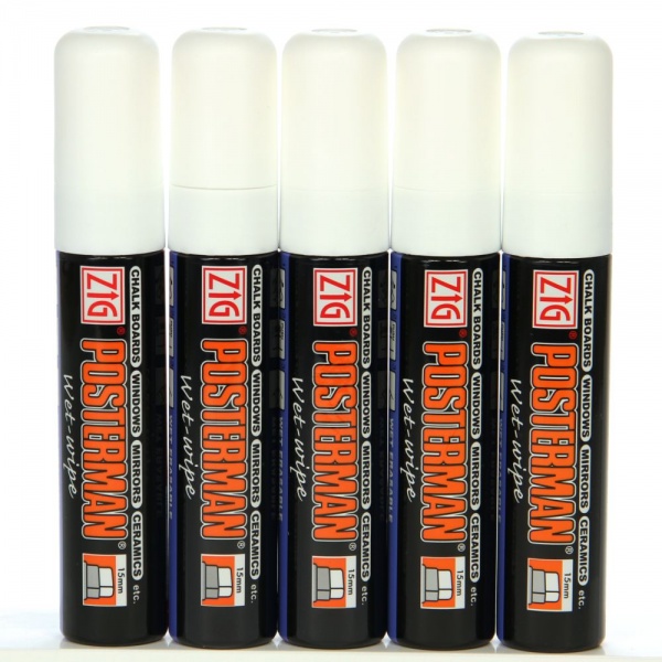 Braccioofficial's tweet photo. 15MM ZIG POSTERMAN WET WIPE WHITE CHALK PENS - WET WIPE X 5
ONLY Β£17.50
https://t.co/AYw0300LaH
This range is commonly known as 'wet-wipe' and are easily removed from non-porous surfaces with a wet cloth, no chemicals are required.
#chalkpens #chalkboardsign #chalkboardartist https://t.co/rlF7rrfrB1