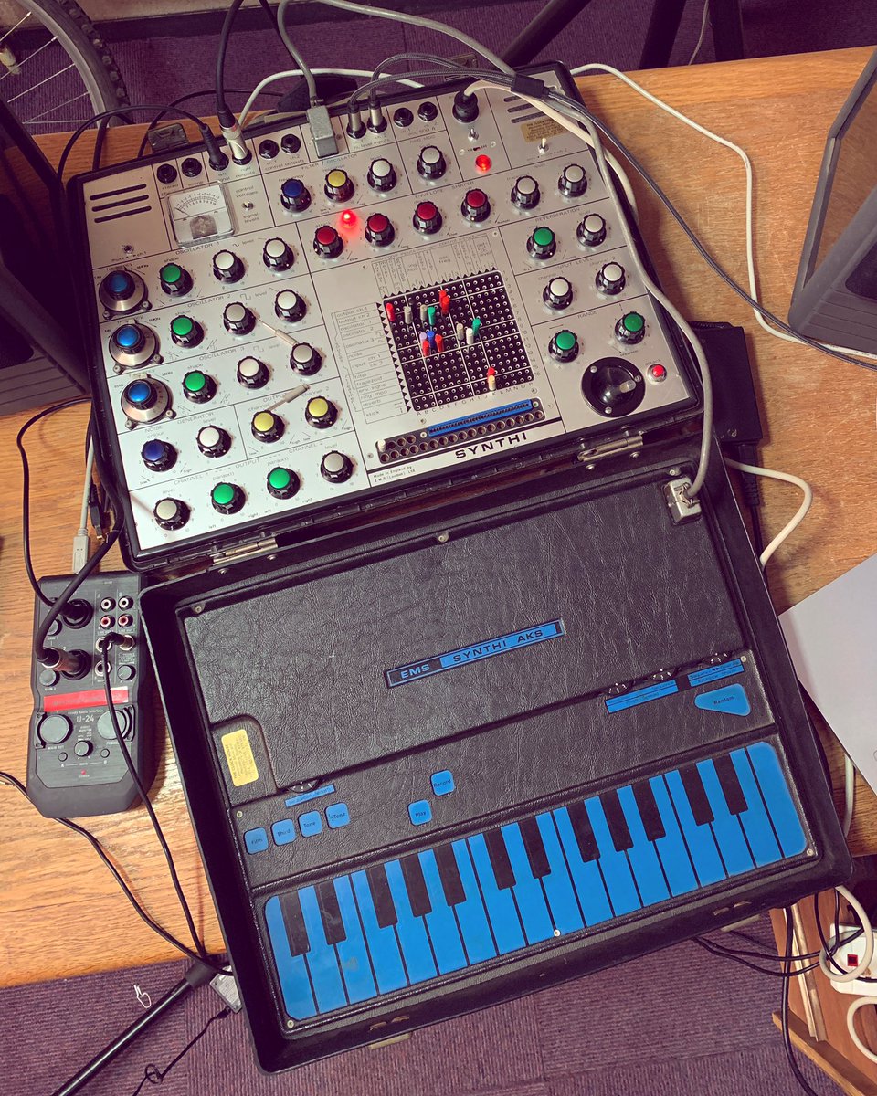 ako (@akonewcastle) on Twitter photo I got to use the #EMSSynthiAKS at work at <a href="/KeeleMusic/">Keele Music Production and Sound Design</a> ! Crazy piece of kit! Patching via the matrix is remiscent of playing battleships, I also think it looks like something the CIA would use while doing a bit of 'extraordinary renditioning'... vids soon!
#synth #synthesizer I got to use the #EMSSynthiAKS at work at <a href="/KeeleMusic/">Keele Music Production and Sound Design</a> ! Crazy piece of kit! Patching via the matrix is remiscent of playing battleships, I also think it looks like something the CIA would use while doing a bit of 'extraordinary renditioning'... vids soon!
#synth #synthesizer
