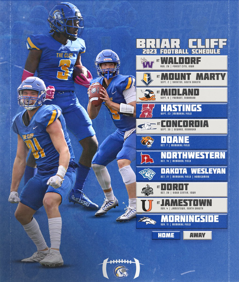 NEWS | Chargers announce 2023 football schedule 

- 5️⃣ home games
- Oct. 21 Homecoming vs DWU
- Aug. 26 Season opener vs Waldorf

📰: bit.ly/3m1JFyw

#BattleOn