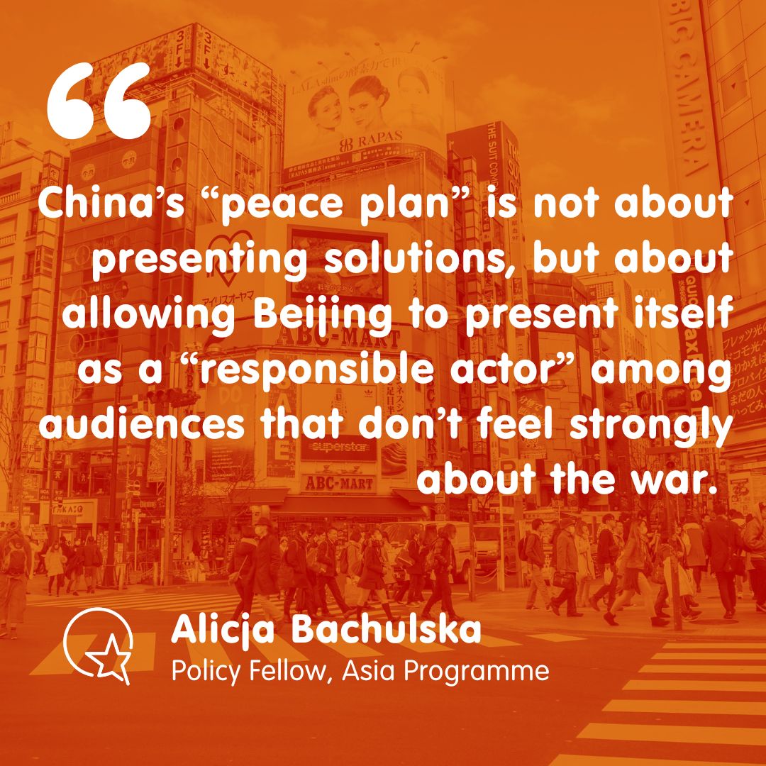 Today, China published its 'peace plan' for the war in Ukraine. Our fellow @a_bachulska deconstructs the fluffy language and clarifies what Beijing's objectives are.