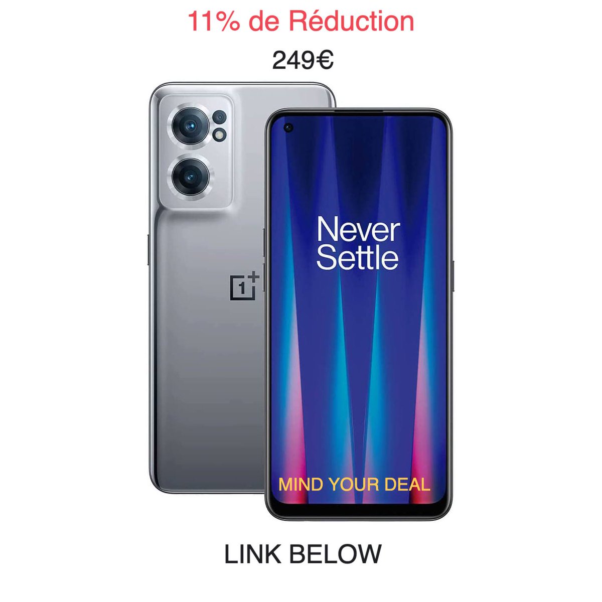 SurfingIndex's tweet photo. 249€ (11% de Réduction) sur OnePlus Nord CE 2 5G - 8 Go de RAM + 128 Go de stockage Smartphone
Amazon Ventes (affiliate)- https://t.co/WJAbh6R6XP

#amazonventes #ventes #ventesflash #deal #smartphone #oneplus #oneplusnordce2 #5g #iphone #samsung #tech #gadget #france #paris https://t.co/pvtSNXYWJ3