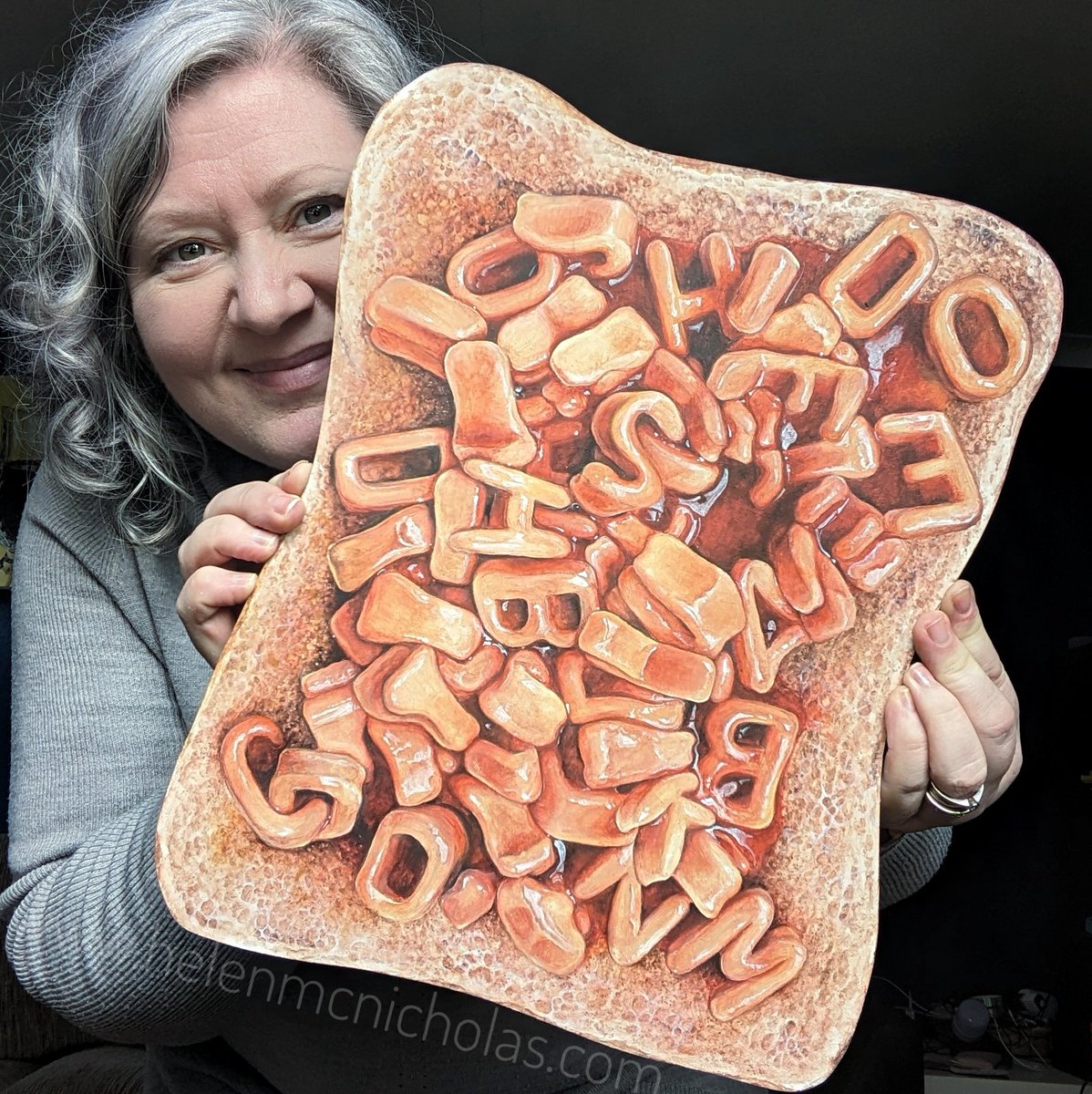 HelenMcNich's tweet photo. Alphabetti Spaghetti on Toast
Acrylic paint on MDF 🎨
#art #artist #painting #foodie #ilovefood #ipaintfood #buyart #investinart #originalart #ontoast #alphabettispaghetti https://t.co/06iFg62rZD