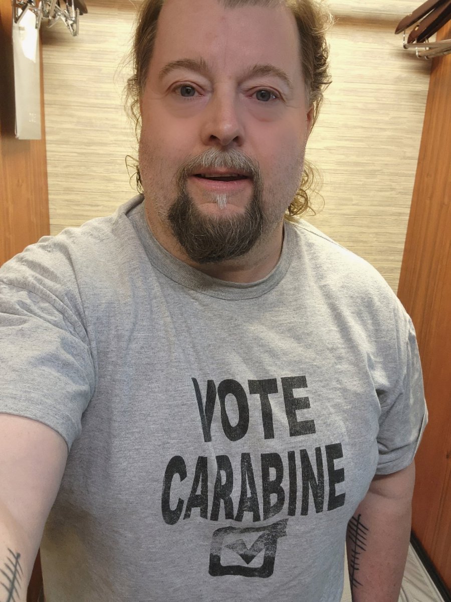 GCarabine's tweet photo. Good morning teachers of #PDTCA!
Drop by the #PECElection booth and pick up some #PracticalPropaganda.
Found an old shirt for the trip. https://t.co/RFmb1Z5gIc