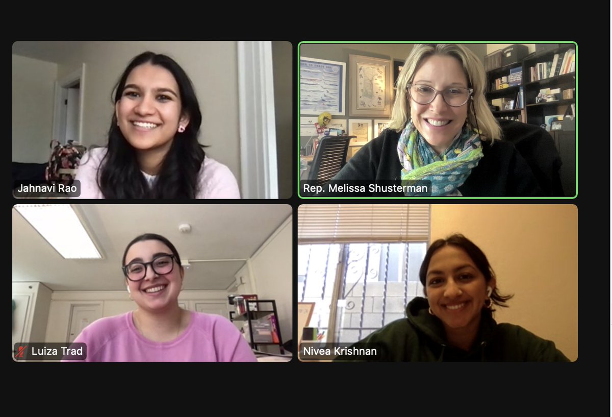 Rep. Melissa Shusterman (@repshusterman) on Twitter photo This week, I met w/ Jahnavi Rao, Nivea Krishnan, & Luiza Trad from <a href="/newvotersorg/">New Voters</a>. Jahnavi founded New Voters during her junior year at #Conestoga High School. Her org is working to expand the #YouthVote by giving students the tools they need to run peer #VoterRegistration drives. This week, I met w/ Jahnavi Rao, Nivea Krishnan, & Luiza Trad from <a href="/newvotersorg/">New Voters</a>. Jahnavi founded New Voters during her junior year at #Conestoga High School. Her org is working to expand the #YouthVote by giving students the tools they need to run peer #VoterRegistration drives.
