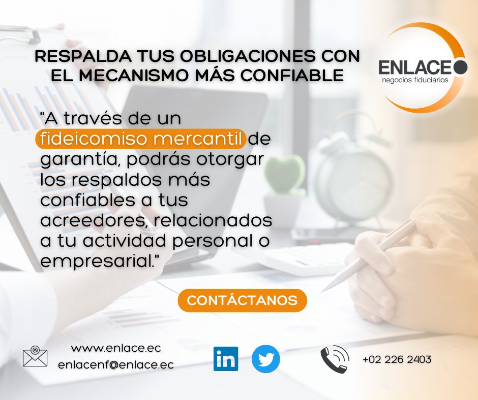 EnlaceNF's tweet photo. RESPALDA TUS OBLIGACIONES CON EL MECANISMO MÁS CONFIABLE 💼 🤝
Conoce más sobre nosotros y nuestra experiencia 👉 https://t.co/TlE10kYJkO
Para más información escríbenos 👉 enlacenf@enlace.ec
¡Estaremos gustosos de atenderte!
#Negocios #informacionparati #SABIASQUE https://t.co/5HuxLKoPiR