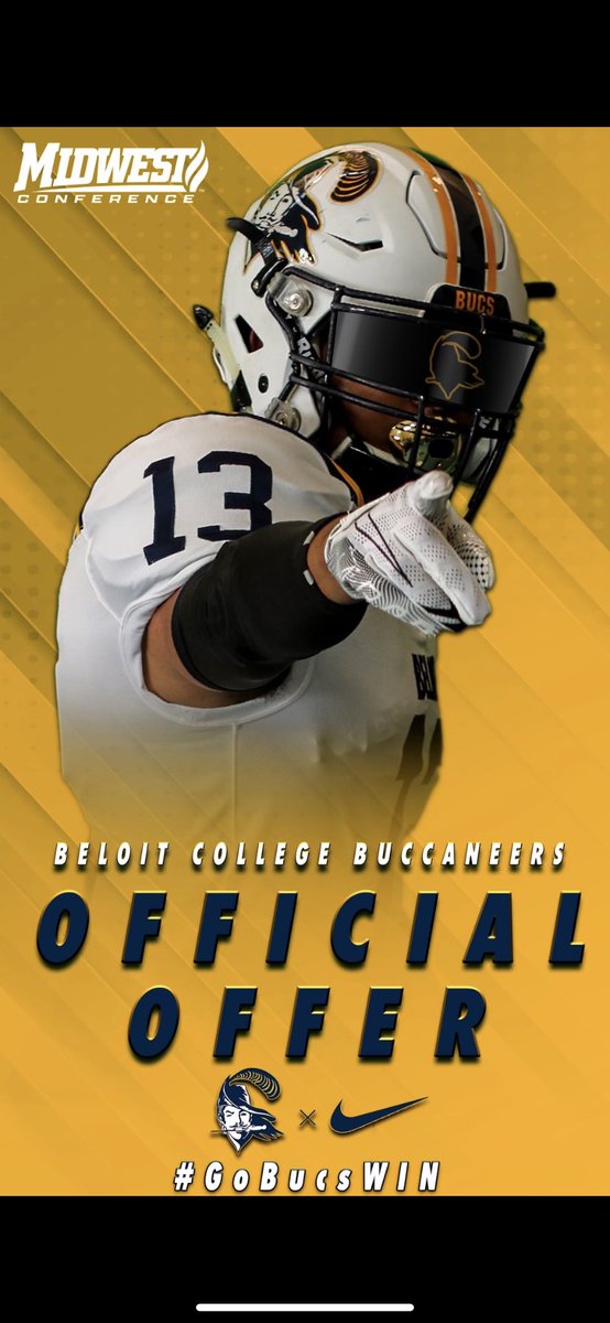 Beyond blessed to receive an offer to play for <a href="/BeloitBucsFB/">BeloitBucsFootball</a>‼️ <a href="/CoachButz22/">Joe Butz</a> <a href="/CoachBSpaulding/">Brice Spaulding</a> <a href="/CoachScargle/">John Scargle</a> @LeopardsFB2022