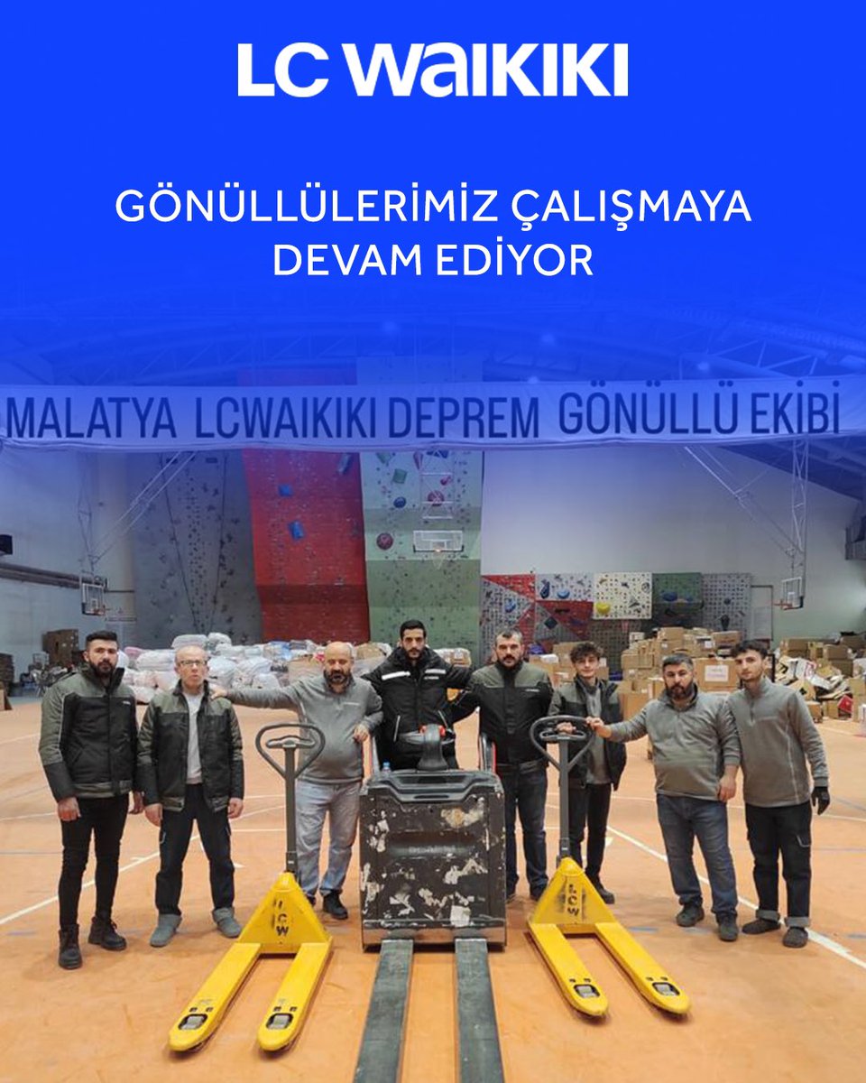 Gönüllülerimiz Çalışmaya Devam Ediyor LC Waikiki gönüllülerimiz afet bölgesindeki çalışmalarına devam ediyor. Üçüncü gönüllü grubumuz 28 Şubat’ta yola çıkacak. Bu zor günleri bir olduğumuz zaman atlatacağımızı biliyoruz.