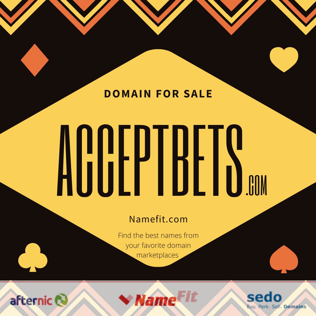 NFitSi's tweet photo. The perfect #domains for #sports #betting & #online #gambling! ♠️
#BetsQuick #AcceptBets #ChooseBets are for #sale at: ♠️ https://t.co/iIdk2PwB0G with over 400 #BET #DomainNameForSale
#gaming #casino #domainsale #domain #domainname #domainnameS #web3 #namefit #buynow #ad #BUY https://t.co/bnHx97rmWA