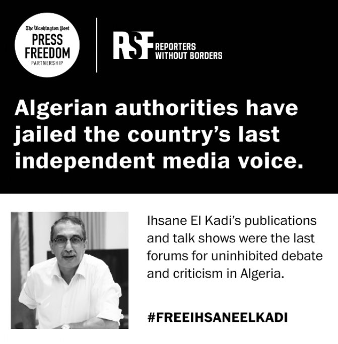 TinhinanEl's tweet photo. The @washingtonpost dedicates a full page to journalist @ElkadiIhsane. 

#journalismisnotacrime 
#Freeihsaneelkadi https://t.co/ulnPCbSgqg