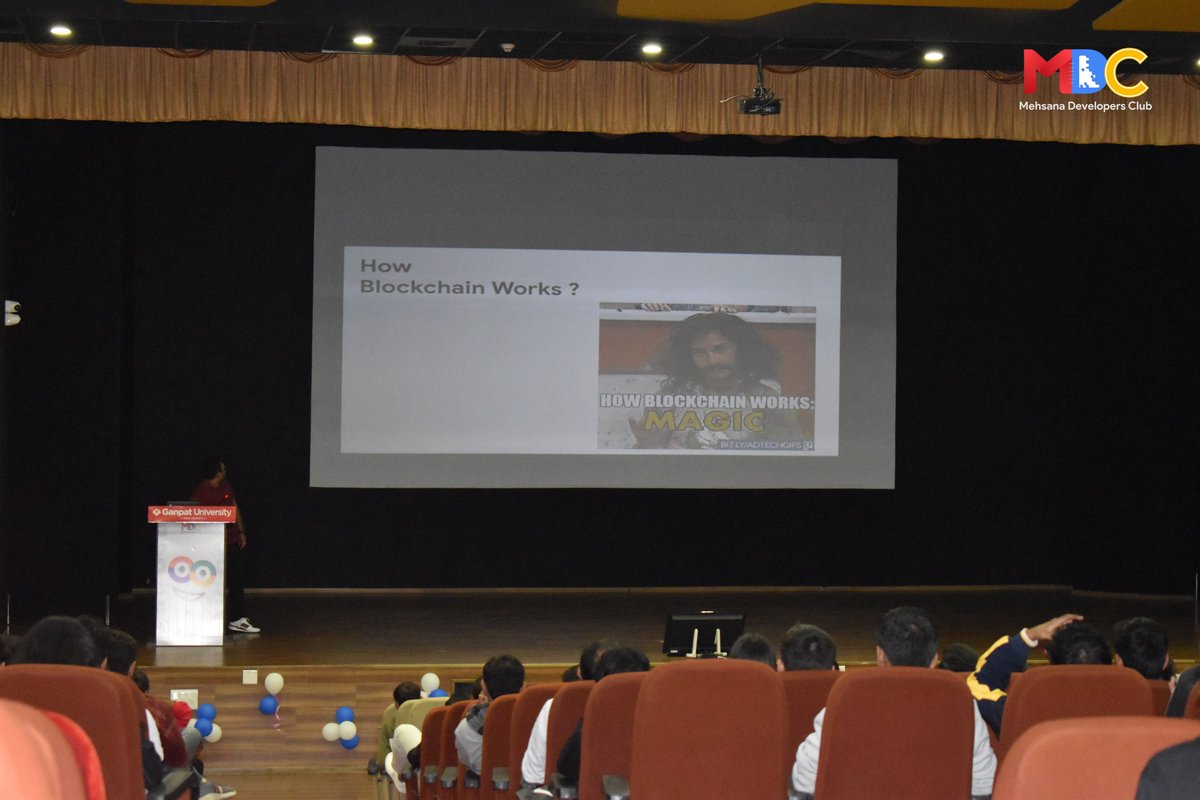Mehdevclub's tweet photo. Relive the exciting moment when @harshcrop took the stage at Devloop 2.0 to enlighten us about the game-changing capabilities and experiences of Web 3.0.

#devoop | #mehdevclub | #mdc | #mehsana https://t.co/Bfmdgiaxds