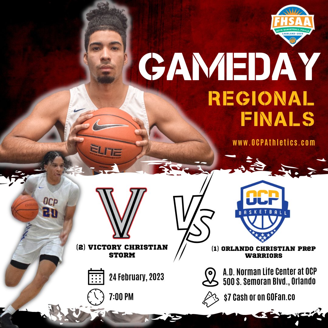 OCPAthletics's tweet photo. 🚨GAMEDAY | #FHSAA Regional Finals🚨
One last home game for @ocphoops! Win and advance to Lakeland. #SeasonofTruth #PlayoffMode
🆚Victory Christian
📍A.D. Norman Life Center (OCP)
⌚️7:00 pm
🎟️$7 Cash or https://t.co/Nvbp6ay0bs
💻https://t.co/snJpYmGSVZ
@osvarsity @SBLiveFL https://t.co/8DEIVOJTCq