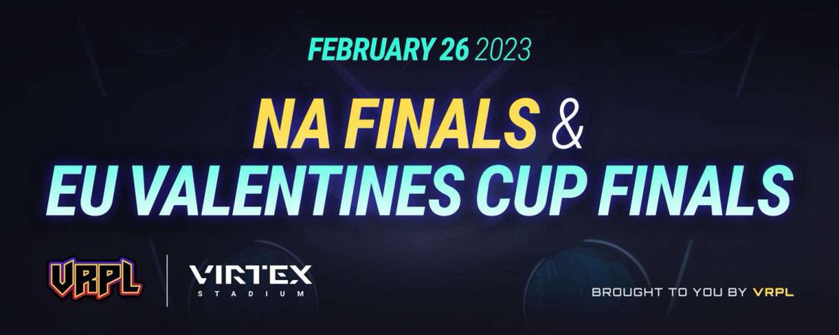 We will be live with Virtex for our NA S2 Finals and Valentines cup finals this Sunday starting at 12:30 EST!
Can't wait to see you there!
Virtex Stadium discord!  discord.gg/virtexstadium

Our Twitch: twitch.tv/vrpartyleague

Virtex Stadium website: virtexstadium.com
