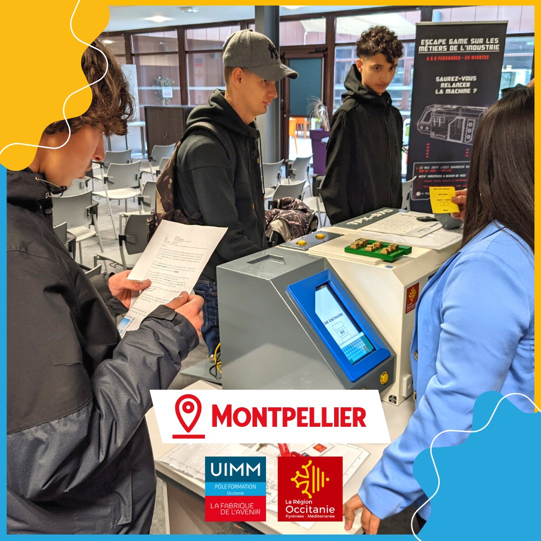 👀 Hier, à l'occasion des Jeudis de l'industrie, le Pôle Formation #UIMM de #Montpellier a accueilli 10 stagiaires de l'Ecole de la 2e Chance de Nîmes pour découvrir les métiers et #formations de l'industrie 🚀 avec le soutien de la Région <a href="/Occitanie/">Région Occitanie</a> #immersion #industrie