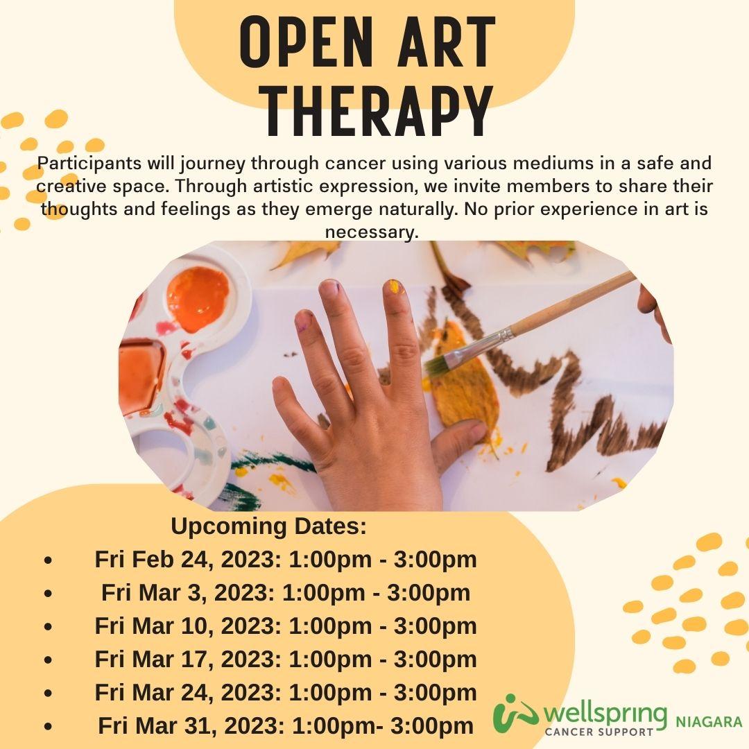 Looking for a creative outlet? Join us in centre for Open Art Therapy. 

Register here: wellspring.ca/niagara/progra…