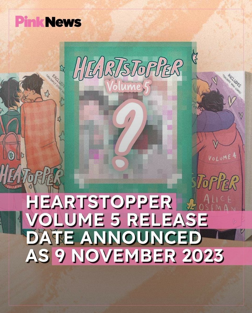 heartstbrasil's tweet photo. O 5° volume de Heartstopper será lançando em 9 de novembro de 2023! 🍂🚨

A informação foi confirmada pela editora britânica ao PinkNews. Esse será o último volume e o fim da história de Nick e Charlie. https://t.co/riUtiqAPld