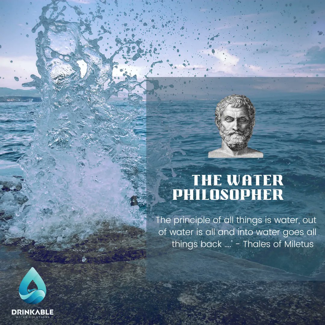 drinkablews's tweet photo. Let us know what you think in the comments.
"The principle of all things is water, out of water is all and into water goes all things back"
~ Thales of Miletus (624–546 BC)
#Drinkable #testyourwater #cleantech #sustainability #thewayofwater https://t.co/GTB0Jo5PFN