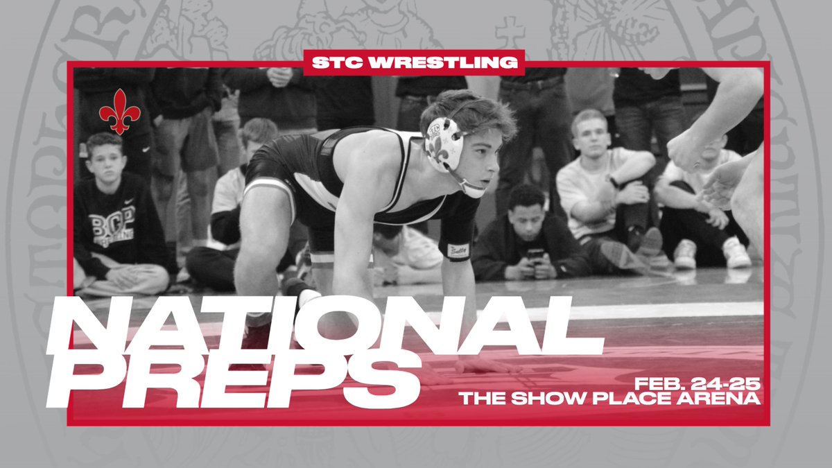 STCAthletics's tweet photo. Wrestling - National Preps
📅 Feb. 24-25
📍 The Show Place Arena
📊 https://t.co/f6wwGnUu4q
🤼‍♂️ 14 Saints are competing!
#StCVAWrestling https://t.co/zG1LlujSxN