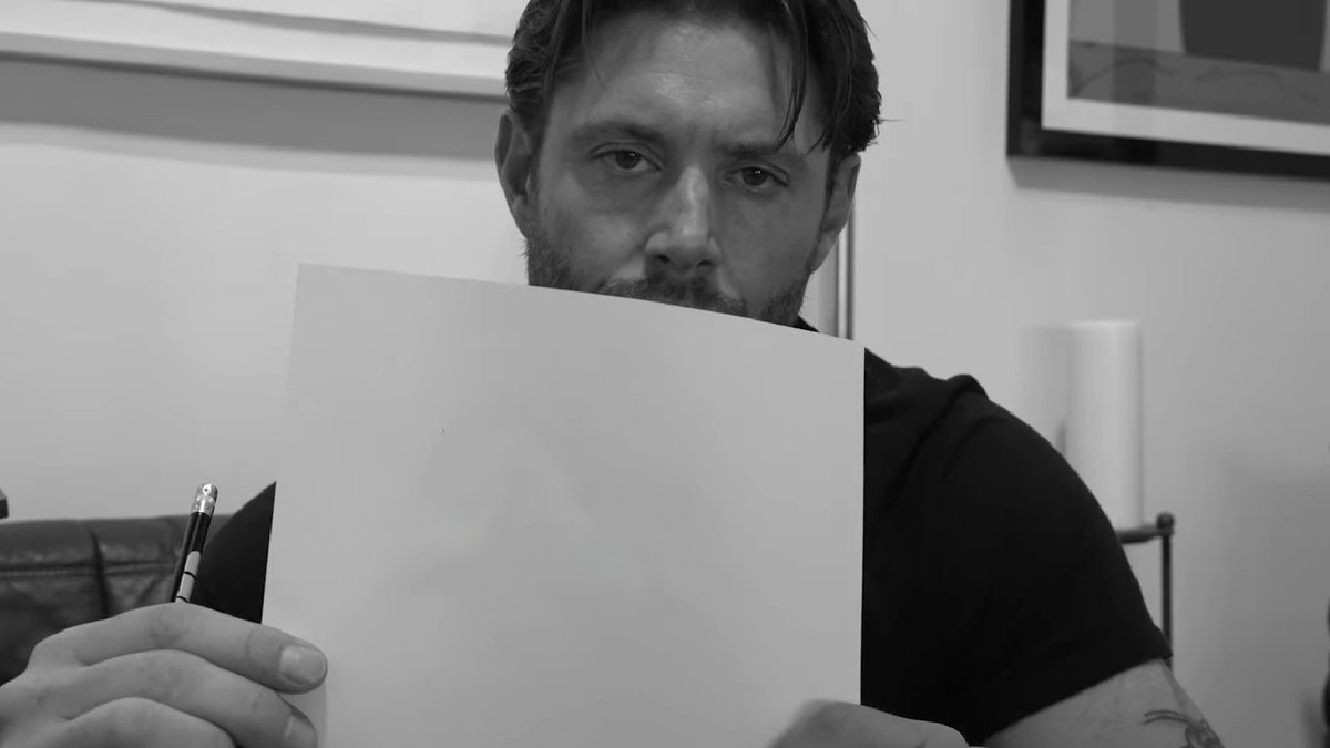 TheGreenCooler's tweet photo. Don't hold up white sheets of paper to a camera if you don't want to become a meme, my dude. Especially during #GrumpyJensen week. #JensenWeek 

Go nuts, folks.

Love, 
GC 💚❄️ https://t.co/eBlTGN6bYt