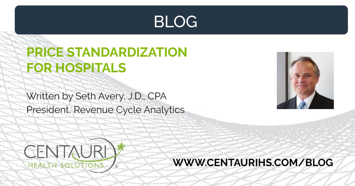 centaurihs's tweet photo. Hospitals have a rational interest in standardizing prices across facilities, which has intensified with new #pricetransparency requirements. Seth Avery's latest blog discusses the two greatest challenges to price standardization: https://t.co/D9CsJJ8gw2
#revenuecyclemanagement https://t.co/ogSJGWCW4j