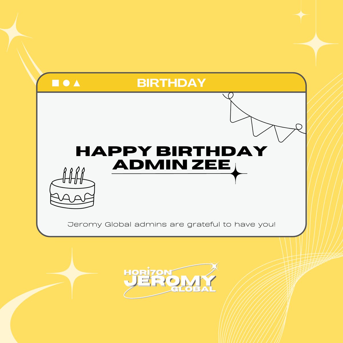 JVSTofficial's tweet photo. [🎉] 230225 BIRTHDAY GREETINGS

Today, we celebrate our head admin’s preZEEous birthday! We, HJG and Jeromy Tigers are so lucky to have you! We 💛 U, Admin Zee!

#HappyZeeDay
#AppreZEEationDay https://t.co/fV0BxvcSUF