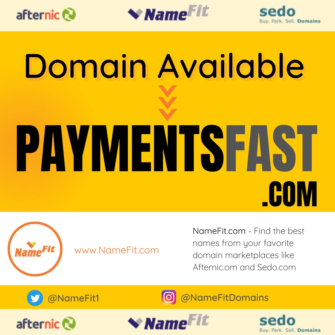 NFitSi's tweet photo. #PaymentsFast is for sale at #NameFit! Visit our website for more #Pay related #Domains!
🪙👉 https://t.co/mJkhm9VUJ8
#Cashapp #investment #Finance #payment #stock #paymentsystem #domain #crypto #Bitcoin #CashAppPay #app #buy #Website #domainsale #domainname #Coinbase #NameFit https://t.co/m1z0QffKIu