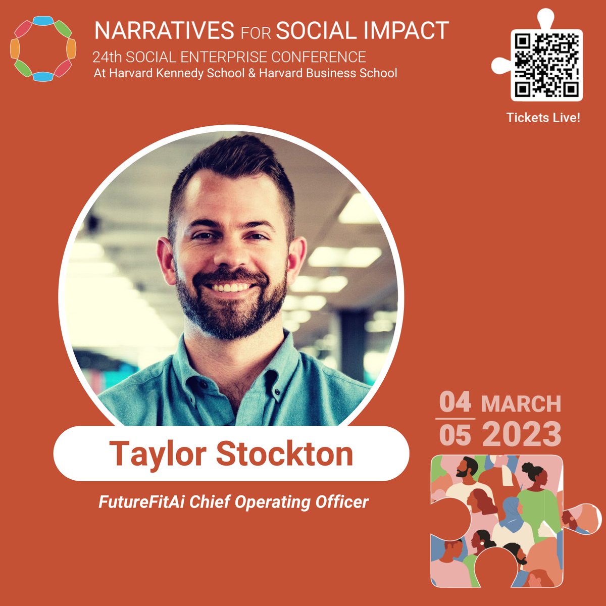 .<a href="/secon_harvard/">Harvard Social Enterprise Conference</a> is pleased to announce <a href="/tstock915/">Taylor Stockton</a> as a Speaker! Taylor is the Chief Operating Officer of <a href="/FutureFitAI/">FutureFit AI</a>. 

He will join the panel on Reimagining Skills &amp; Access in the Workforce. 

Join us at <a href="/Kennedy_School/">Harvard Kennedy School</a> and <a href="/HarvardHBS/">Harvard Business School</a> on March 4-5 -&gt; eventbrite.com/e/2023-social-…