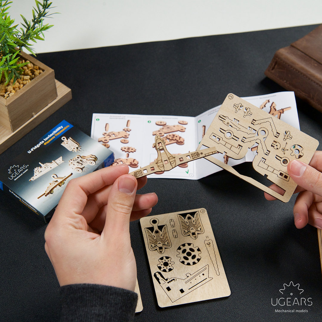 UGEARS_models's tweet image. THE NEW UGEARS #FIDGETS! The Bravery and Invincibility series of U-Fidgets from #Ugears celebrate some of the heroes defending Ukraine against the invader. These two new fidget sets each feature four small wooden figurines you assemble yourself, with simple mechanical elements.