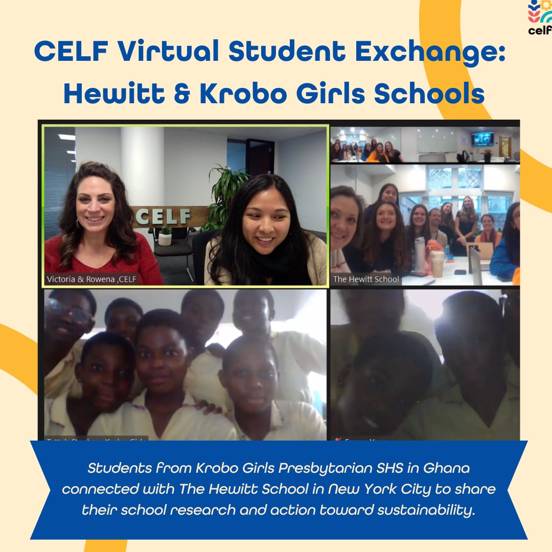 CELFeducation's tweet image. CELF wants to thank @krobo_girls and @hewittschool for engaging in a student exchange for sustainability! Krobo Girls in Ghana shared their water system, and Hewitt girls in New York shared their zero food waste initiative.  #civicscience #environmentaleducation #calftaught