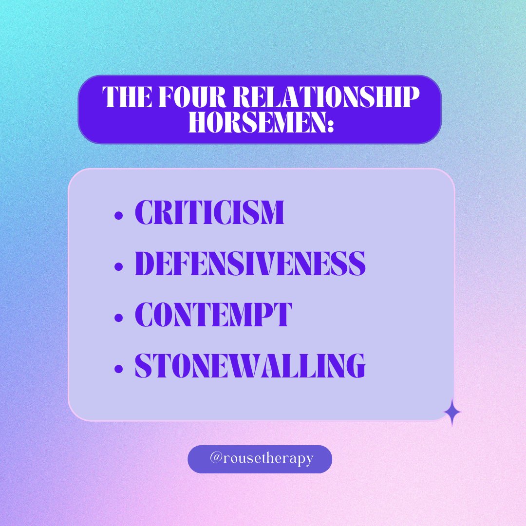 rousetherapy's tweet image. Are your reactions to conflict harming your relationship? Read our article below for more information on these types of behaviors and how to work through them. Share if it's helpful!

ow.ly/Rvmo50My8ZV 

#rouserelationalwellness #gottmanmethod #couplestherapy