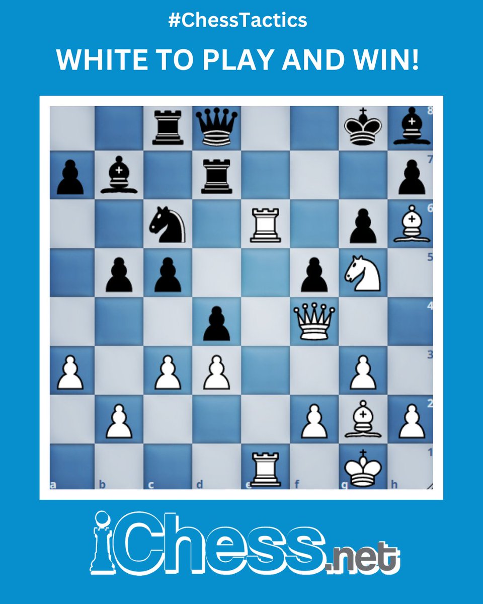 OnlineChessLess's tweet image. Your opponent looks quite wrapped up in this position, but can you finish in GRAND STYLE? 🌟
There's a beautiful mate-in-7, and we're looking for who's got the creative mind 🧠 to find it.
WHITE TO PLAY!
Difficulty: 🌟🌟🌟🌟🌟