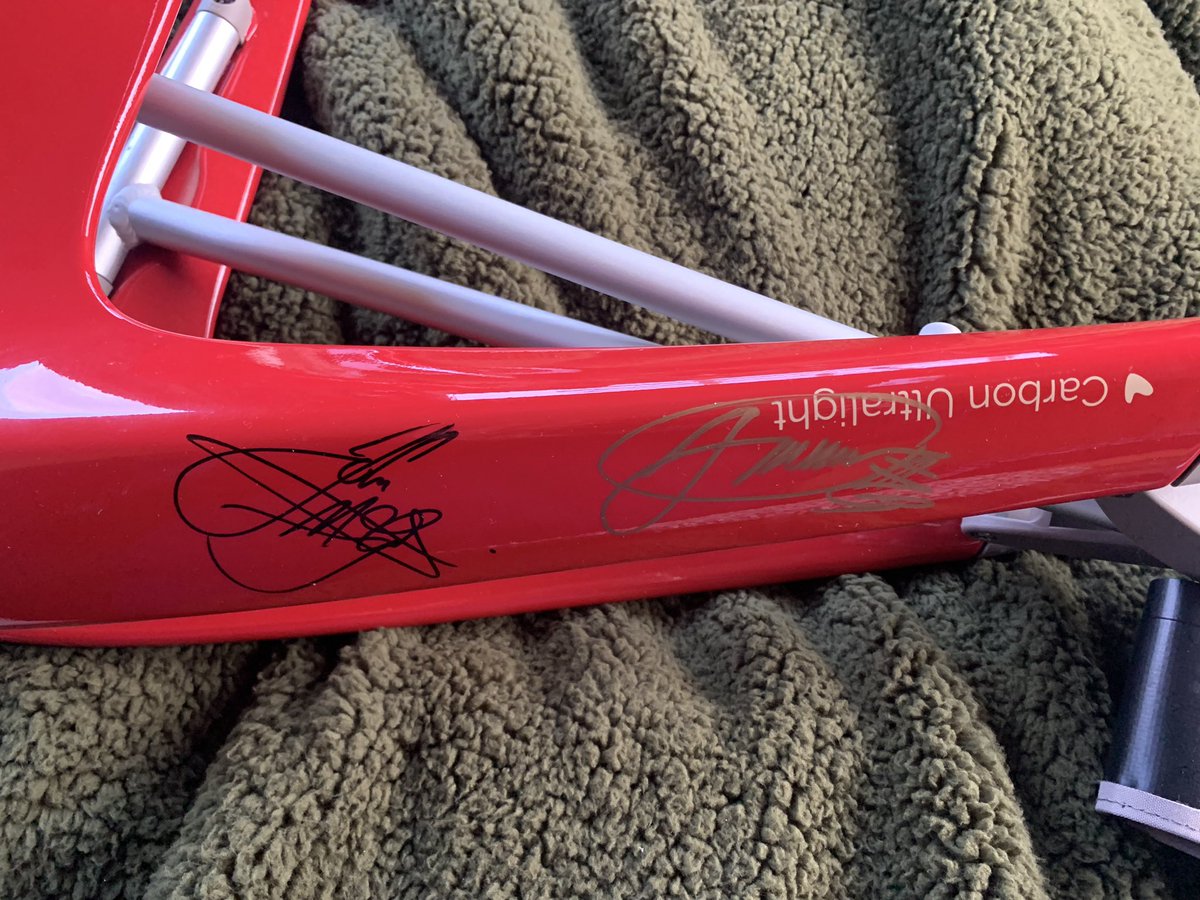 My rollator signed by the lovely <a href="/jm130tt/">John McGuinness MBE</a> and <a href="/Jimwhit69/">James Whitham</a> last night, somehow seems to move quicker today. 😂