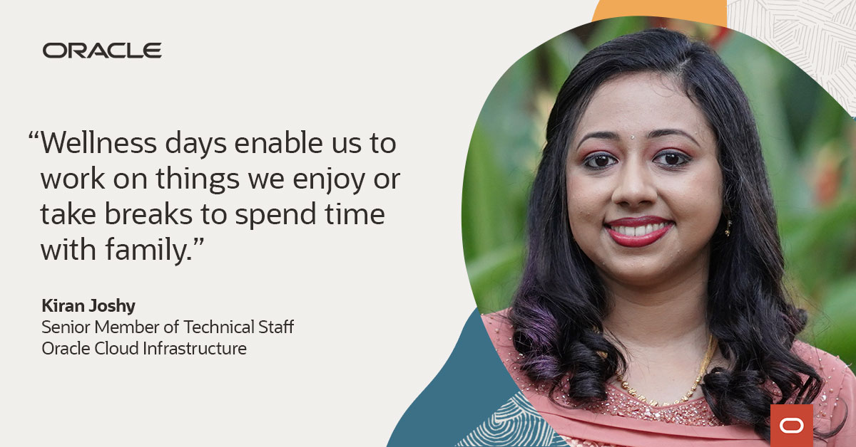 alexanderlopezf's tweet image. Work-life balance matters to career success. Kiran and her fellow Oracle engineers share their thoughts on balancing home and career life at #OCI social.ora.cl/60193twcR #LifeAtOracle #OracleCloudInfrastructure
