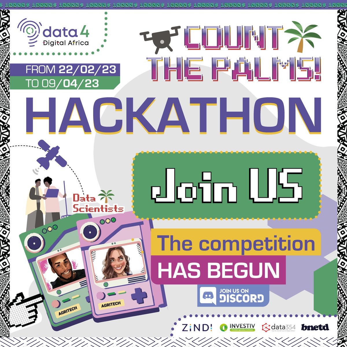 DigitalAfrica__'s tweet photo. Vous participez au #Hackathon #D4DA #CountThePalms?
Vous avez des questions? Besoin d’un support?
Rejoignez-nous sur #Discord! Un serveur dédié y est ouvert ➡️https://t.co/3XD96OtGKO
#datascientistsweneedyou #DataScientist #agritech #DigitalAfrica #Data4DigitalAfrica https://t.co/mjXqpQiK5S