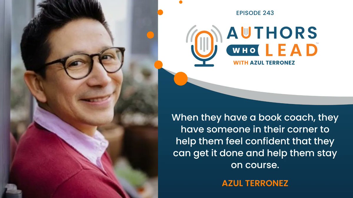 AzulTerronez's tweet image. “When they have a book coach, they have someone in their corner to help them feel confident that they can get it done and help them stay on course.” — Azul Terronez
Check out this week's episode of "Authors Who Lead" here: buff.ly/3k62UX4
#bookcoach #writingprogram