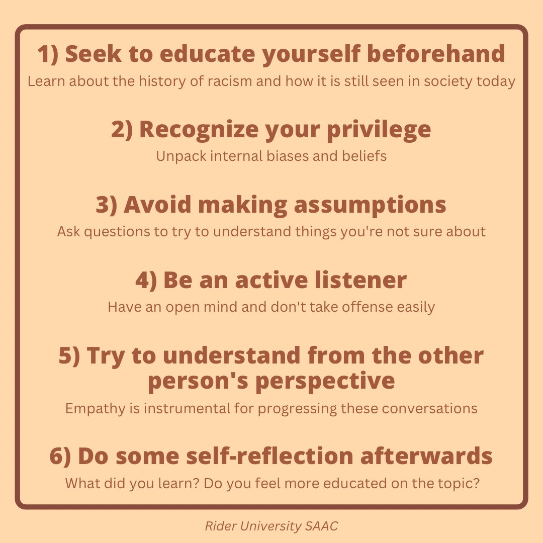 MAAC_SAAC's tweet photo. MAAC SAAC leaders from @RiderSAAC share important tips on how to approach difficult conversations about race

#BlackHistoryMonth https://t.co/3gPtuwpmMh