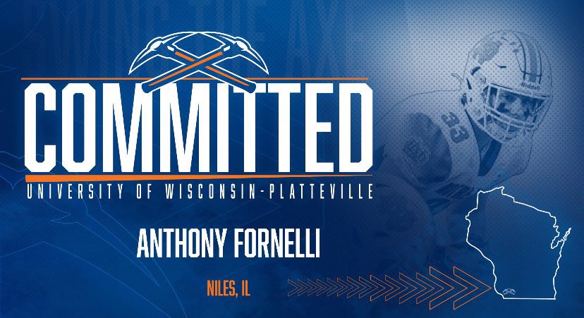 Anthony Fornelli (@tonyfornelli3) on Twitter photo I’m excited to announce my commitment to <a href="/UWPlattFootball/">UW-Platteville Football</a> . I want to thank my Notre Dame College Prep coaches and teammates for believing in me. Lastly I want to thank <a href="/Ryan_Munz/">Ryan Munz</a> <a href="/CoachSheehan12/">Patrick Sheehan</a> <a href="/CoachBauder5/">Dan Bauder</a> and all the rest of the football staff that made this possible. I’m excited to announce my commitment to <a href="/UWPlattFootball/">UW-Platteville Football</a> . I want to thank my Notre Dame College Prep coaches and teammates for believing in me. Lastly I want to thank <a href="/Ryan_Munz/">Ryan Munz</a> <a href="/CoachSheehan12/">Patrick Sheehan</a> <a href="/CoachBauder5/">Dan Bauder</a> and all the rest of the football staff that made this possible.