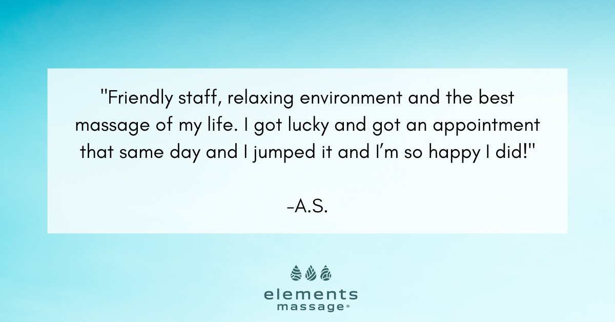Elements_RVC's tweet image. At Elements Massage, we love hearing these kind words from our clients! Our massage therapists strive to give our clients the relaxation they need! To check out more of our reviews, visit: bit.ly/30ngZW4