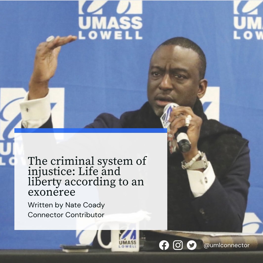 The criminal system of injustice: Life and liberty according to an exoneree.

📱Click link below to read more!

📸 (Photo Courtesy of Lowell Sun) “Yusef Salaam speaks to the audience and shares his experiences being wrongfully incarcerated.”

umlconnector.com/2023/02/the-cr…