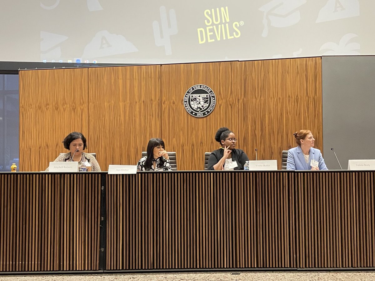 danielmedwed's tweet photo. Thrilled to be in PHX ⁦@ASUCollegeOfLaw⁩ to celebrate ⁦@valenabeety⁩’s fantastic new book “Manifesting Justice.” Terrific first panel with criminal law scholarly superstars ⁦@ayagruber⁩ ⁦@MaybellRomero⁩ ⁦@LeighGoodmark⁩ and Yvette Butler https://t.co/m8BBhJfYNM