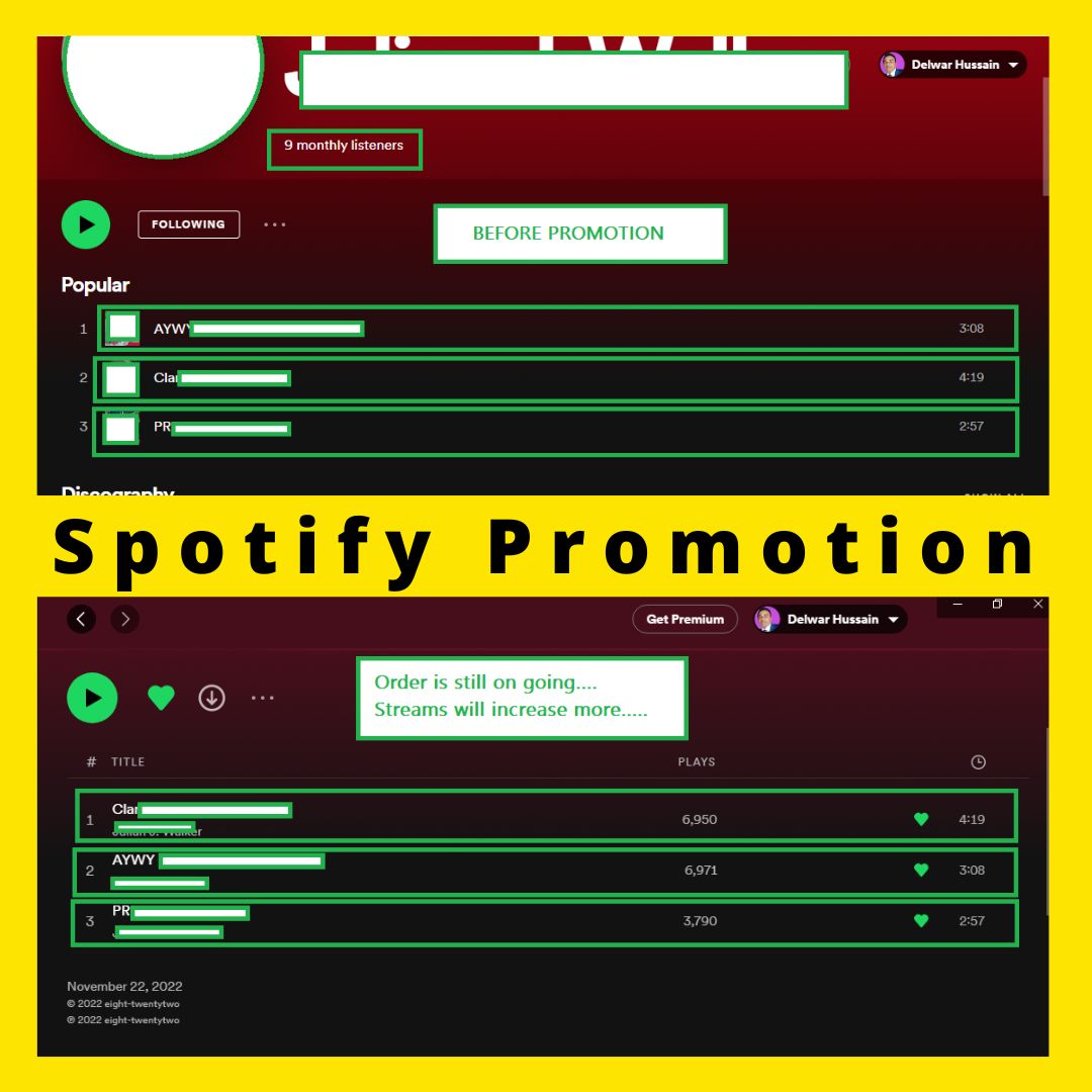 If you wanna #Spotify/#SoundCloud music promotion Then Order On My Fiverr Gig:
fiverr.com/share/r9L9Qy

If you wanna #YouTube promotion Then Order On My Fiverr Gig:fiverr.com/share/DR3P3P

#newtrack 
#music 
#outnow 
#artist 
#rap