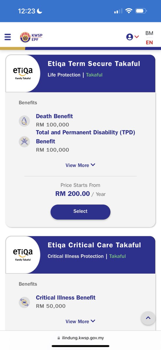 chairmanGLC's tweet photo. Atau beli daripada website KWSP guna duit KWSP sendiri. Masa mula-mula aku beli tahun lepas ada FWD je. Sekarang macam-macam dah ada dah. Prudential ada, Etiqa ada. Pilih je nak yang mana.

Login website KWSP, pilih i-Lindung. Masukkan details, beli terus guna balance Akaun 2. https://t.co/m4hMR1sHAc